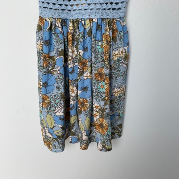 B.O.G. Collective size S crochet top floral lightweight mini dress boho - Picture 5 of 13